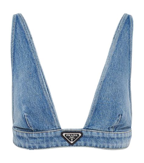 prada velvet denim|prada denim bralette.